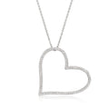 Sterling silver diamond heart pendant necklace