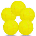 BULK PACK (5) 28" Yellow Round Paper Lantern, Crisscross Ribbing, Chinese Hanging Wedding & Party Decoration - PaperLanternStore.com - Paper Lanterns, Decor, Party Lights & More