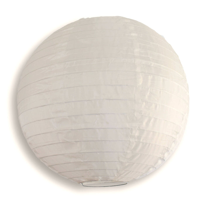 BULK PACK (5) 30" Beige Jumbo Shimmering Nylon Lantern, Even Ribbing, Durable, Dry Outdoor Hanging Decoration