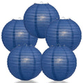 BULK PACK (5) 30" Navy Blue Jumbo Round Paper Lantern, Even Ribbing, Chinese Hanging Wedding & Party Decoration - PaperLanternStore.com - Paper Lanterns, Decor, Party Lights & More