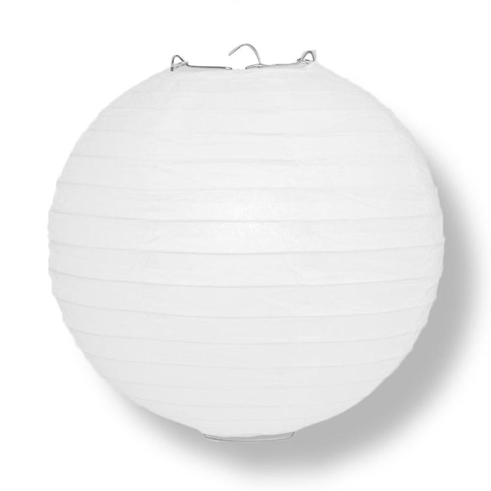 BULK PACK (5) 30" White Jumbo Round Paper Lantern, Even Ribbing, Chinese Hanging Wedding & Party Decoration - PaperLanternStore.com - Paper Lanterns, Decor, Party Lights & More