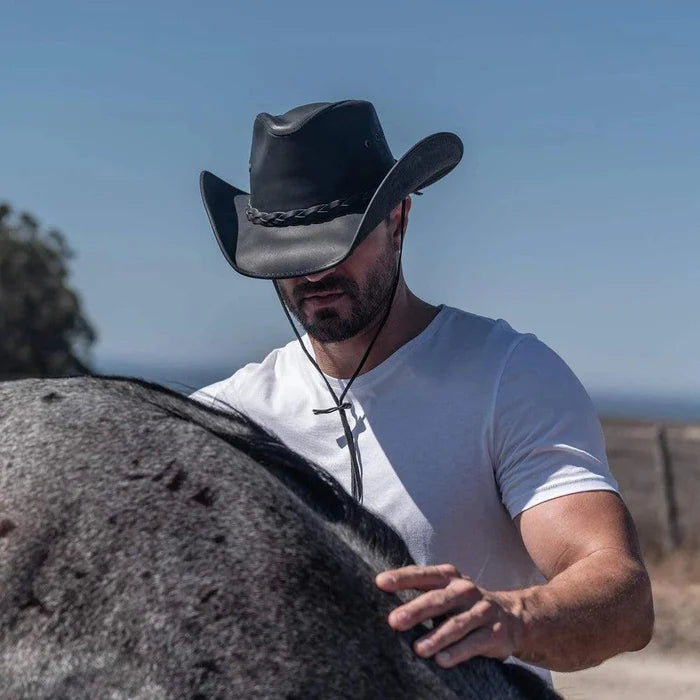 American hat makers Hollywood |  Leather Cowboy Hat