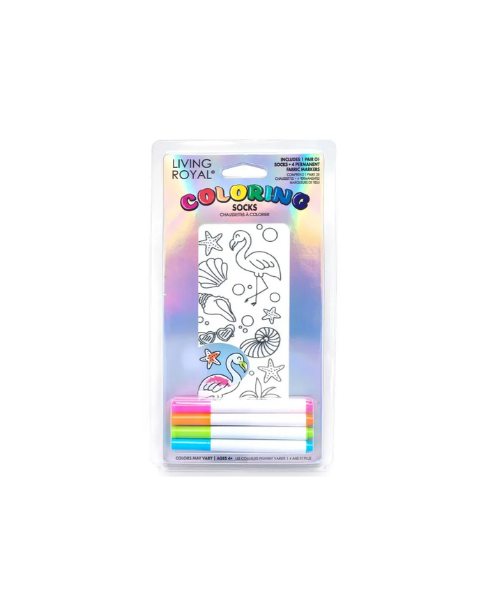 Beach Fun Coloring Socks