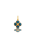 Berry Clover Double Sided Pendant, Blue Labradorite