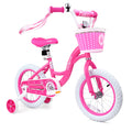 Bicystar Girls Bike for Kids 3-8 Years with Training Wheels, Basket 12 14 16 18 inch | BS-PB01