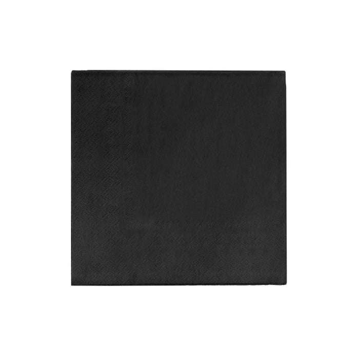 Black Party Napkins | Black Drink Napkins | Black Beverage Napkins - 5in. x 5in. Folded - 2 Ply - 50 Pieces/Pkg. (fdp95302)
