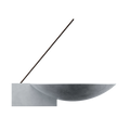 Walden Block Incense Holder in raw aluminum, from the side