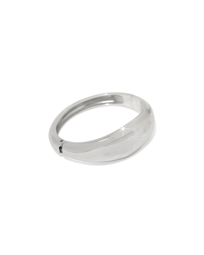 Cascade Lumina Hinged Bangle, Silver
