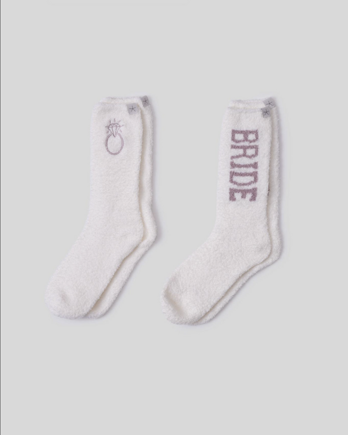 CozyChic® Bridal Sock Set, Pearl/ Teaberry