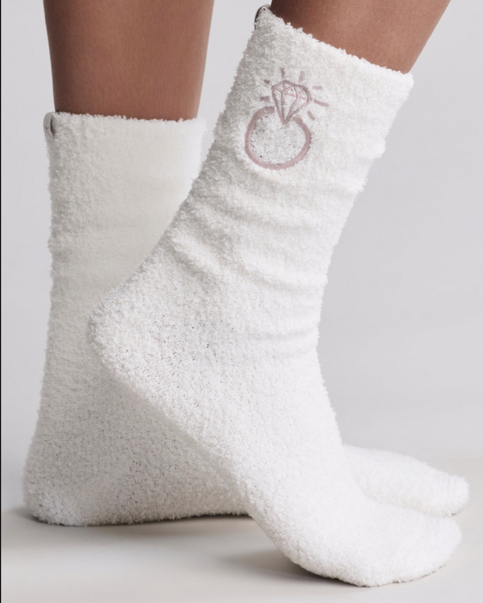 CozyChic® Bridal Sock Set, Pearl/ Teaberry