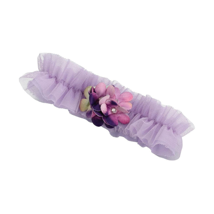 Floral Wedding Garter | Floral Prom Garter | Lavender and Plum Flower Garter - One Size Fits Most - 1 Piece (lrlg760)
