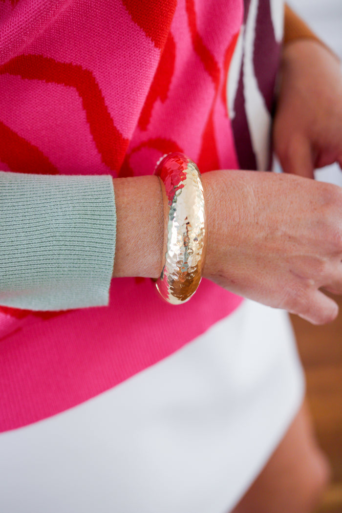 Gold Statement Hinge Bangle