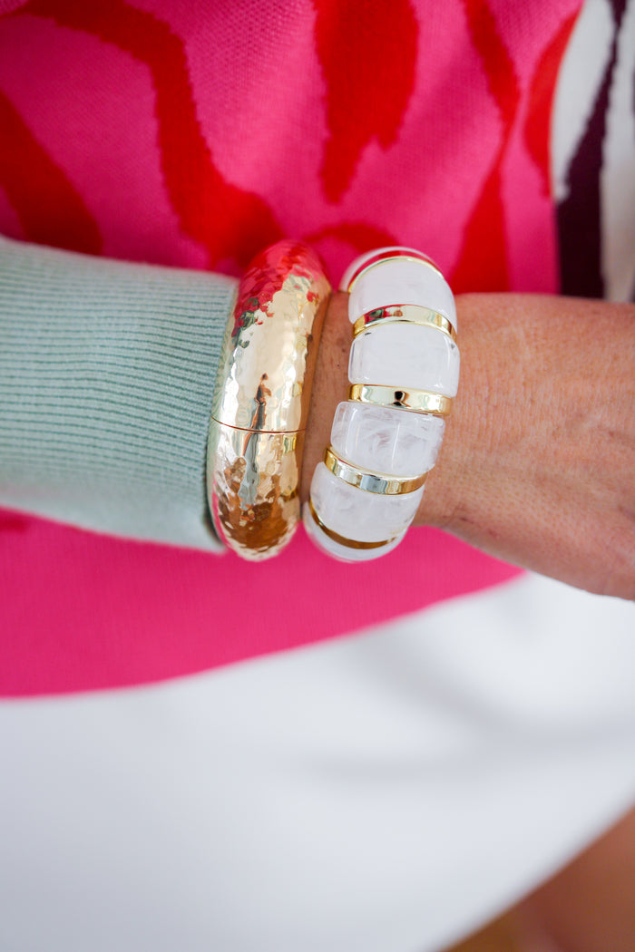 Gold Statement Hinge Bangle