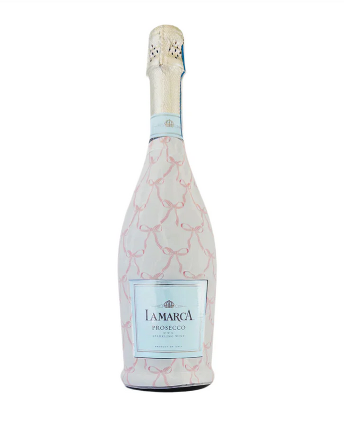 Grandmilleenial Pink Bows Bottle Wrap, La Marca Edition