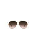 High Key Twist Sunglasses, Gold Frame/Brown Rose Lens