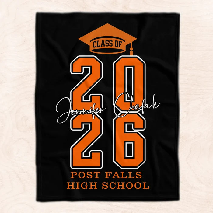 I Did It Happy Graduation - Personalized Blanket, Graduation Blanket With Name & School, Class Of 2026, Graduation Gift