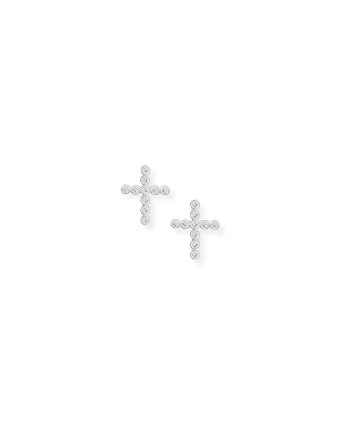 Legacy Cross Stud Earrings, Silver