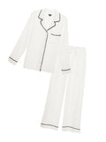 White Set, Artisian Long Sleeve Top & Pant Pajama Set