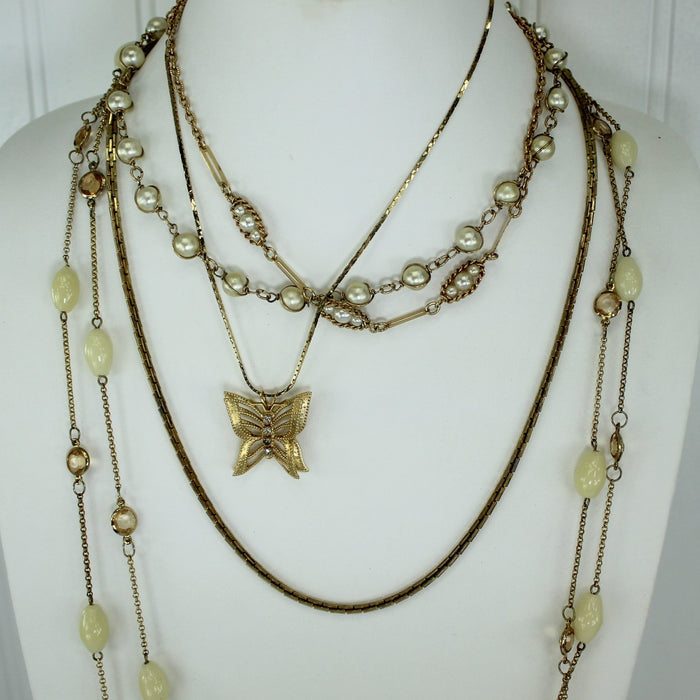 Lot Collection 25 Vintage Designer Signed Jewelry Necklaces Bracelets Pins Earrings necklaces all lengths