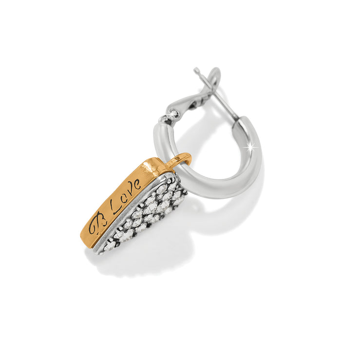 Love Messages Be Love Reversible Hoop Earrings