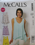 McCalls M6960, Misses Tops, Uncut Sewing Pattern