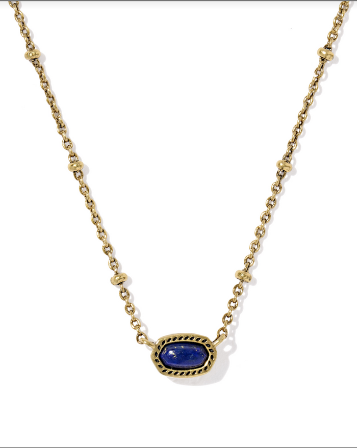 Mini Elisa Satellite Short Pendant Necklace, Gold Blue Lapis