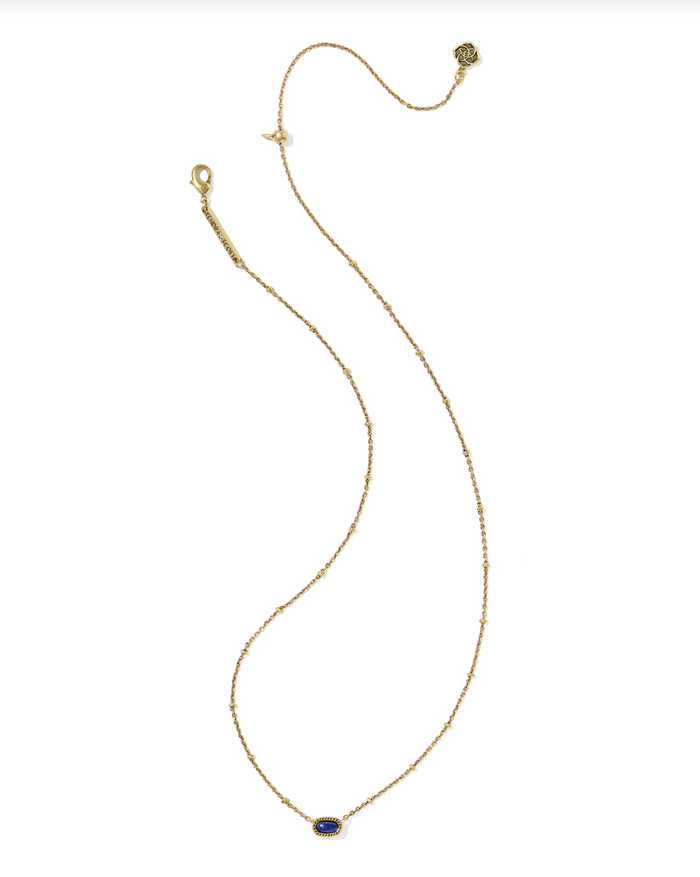 Mini Elisa Satellite Short Pendant Necklace, Gold Blue Lapis