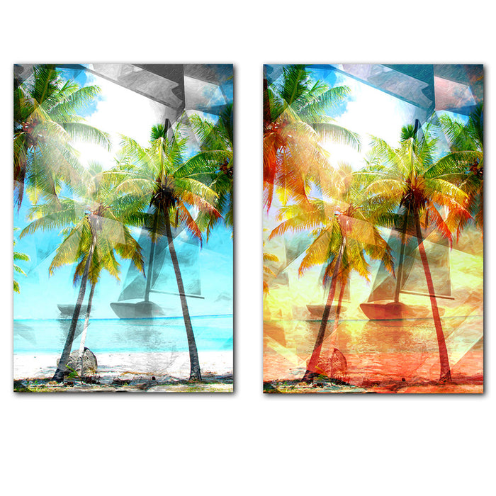 'Modern Paradise' 2-Piece Wrapped Canvas Wall Art Set