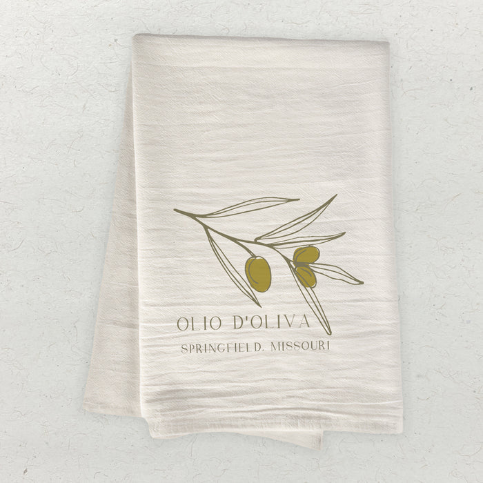 Olio d'Oliva City State - Custom Cotton Tea Towel