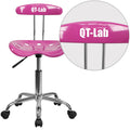 Personalized Vibrant Candy Heart and Chrome Task Chair with Tractor Seat