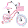 Pink / Blue Girls Bike for Kids with Training Wheels, Basket | BS-AZ0285