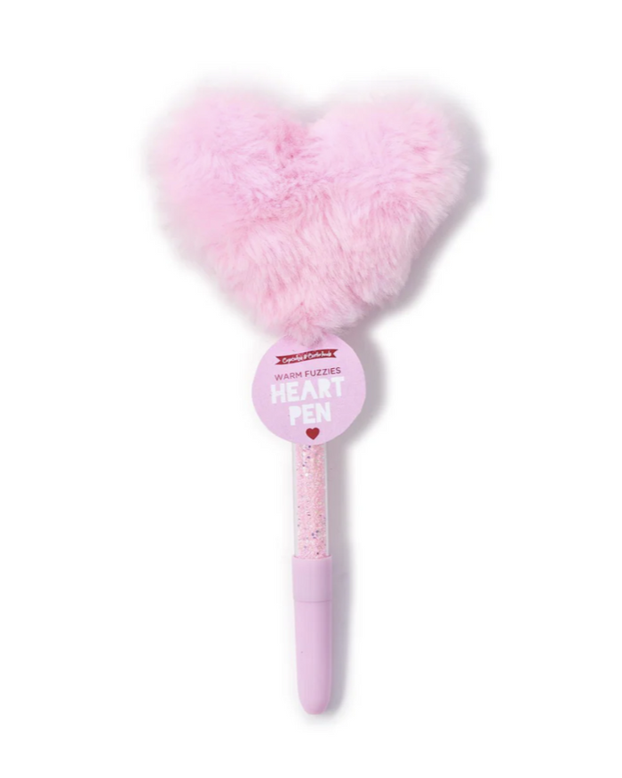 Plush Faux Fur Heart Pen