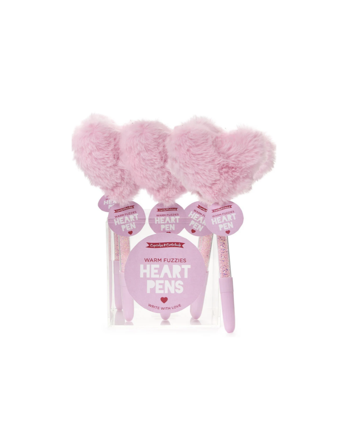 Plush Faux Fur Heart Pen