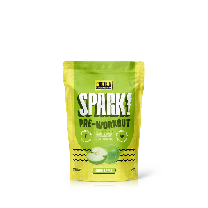 Protein Supplies Australia Spark Pre Workout Sour Apple 250g — front product image