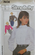 Simplicity 7608, Misses Blouses, Uncut Sewing Pattern