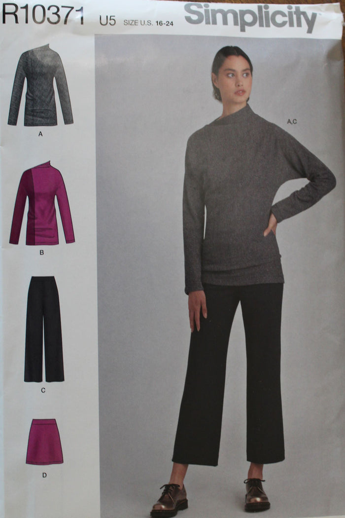 Simplicity R10371, Misses Tops, Pants, Skirt, Separates, Uncut Sewing Pattern