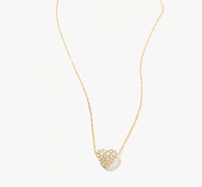 Spartina 449 Bursting Heart Necklace- White Opal