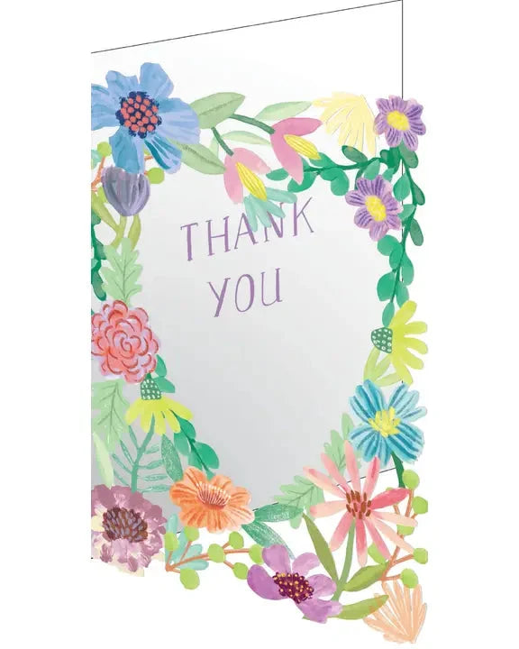 Thank You Flower Heart Greeting Card