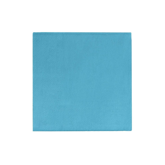 Turquoise Cocktail Napkins | Blue Drink Napkins | Turquoise Beverage Napkins - 5in. x 5in. Folded - 2 Ply - 50 Pieces/Pkg. (fdp95309)