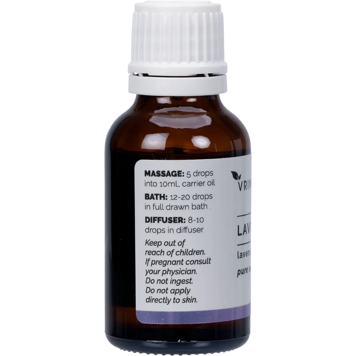 Vrindavan Essential Oil 100% Lavender — side pack image (UHP)