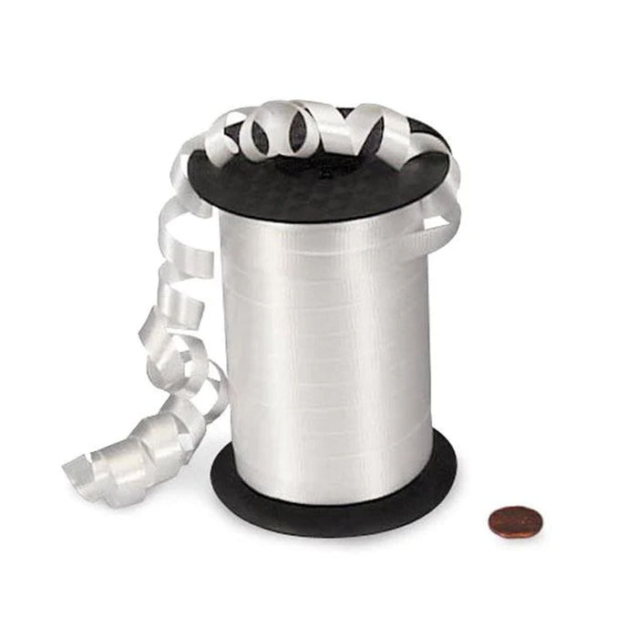 White Curling Ribbon | White Balloon Ribbon | White Crimped Curling Ribbon - 3/8in. x 250 Yds (pm4435610)