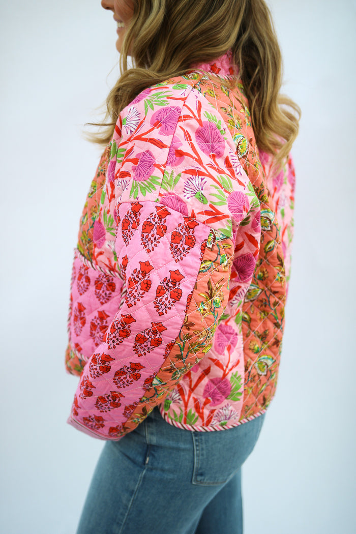 Wildflower Wanderer Quilted Jacket, Pink