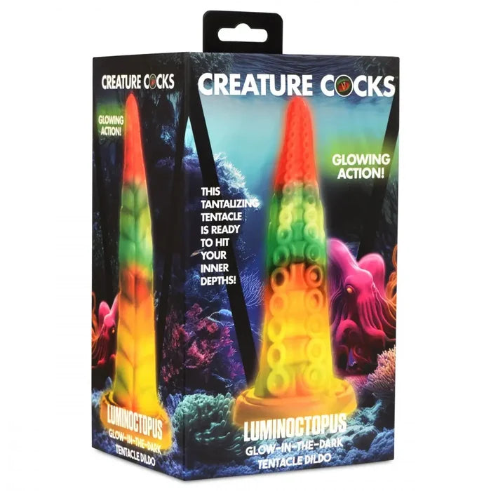 Luminoctopus Glow - In - The - Dark Tentacle Dildo - Rainbow